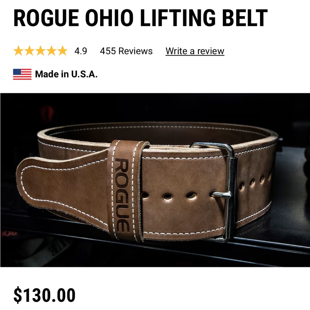 Rogue Ohio Lifting Belt